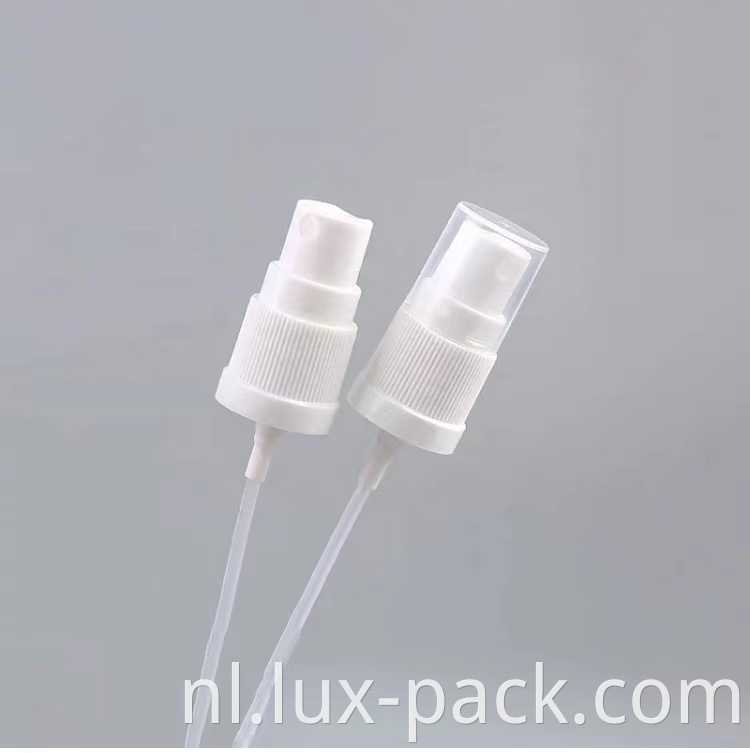 Aangepaste 18/415 Plastic spuitpomp voor glazen fles Essentiële olieverpakking 18 mm Plastic Fine Mist Dispenser